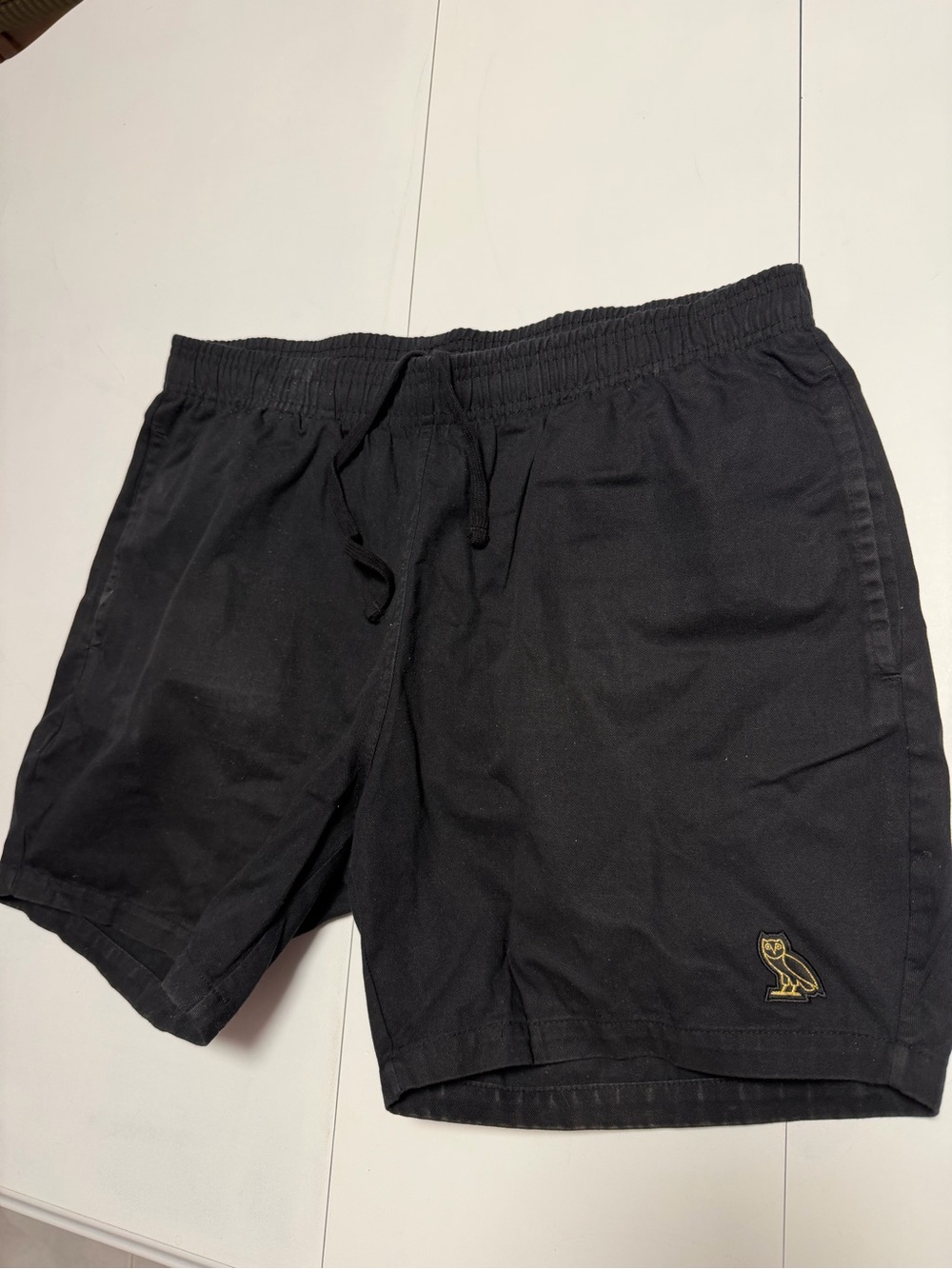 OVO Black Shorts with Gold Owl Patch